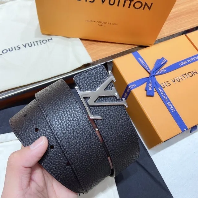 Louis Vuitton LV Turn-Lock Belt Black Textured Leather Belt 6
