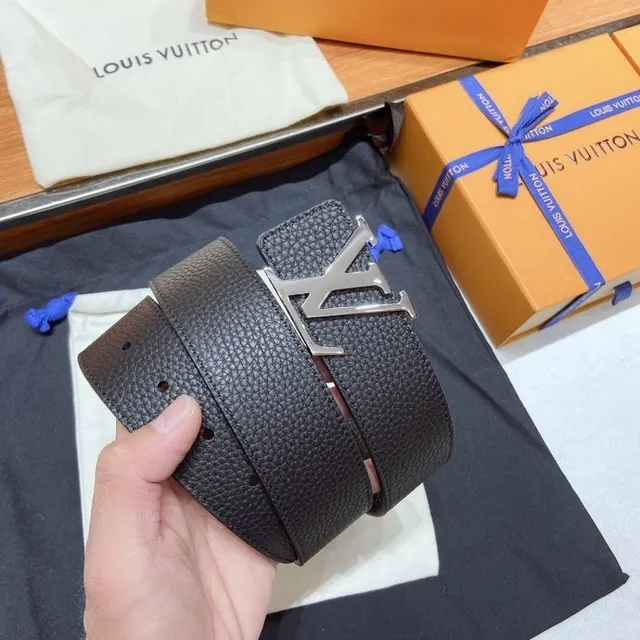 Louis Vuitton LV Turn-Lock Belt Black Textured Leather Belt 7