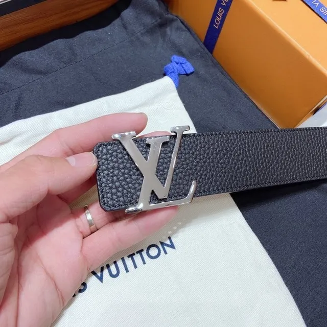 Louis Vuitton LV Turn-Lock Belt Black Textured Leather Belt 8