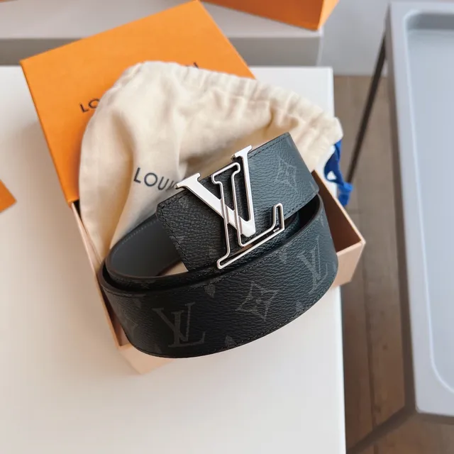 Louis Vuitton LV Twist Belt Dark Gray Monogram Coated Canvas Leather Belt 3