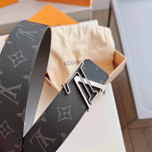 Louis Vuitton LV Twist Belt Dark Gray Monogram Coated Canvas Leather Belt 5