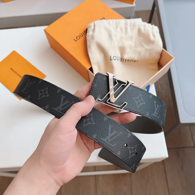 Louis Vuitton LV Twist Belt Dark Gray Monogram Coated Canvas Leather Belt 6