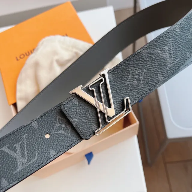 Louis Vuitton LV Twist Belt Dark Gray Monogram Coated Canvas Leather Belt 7