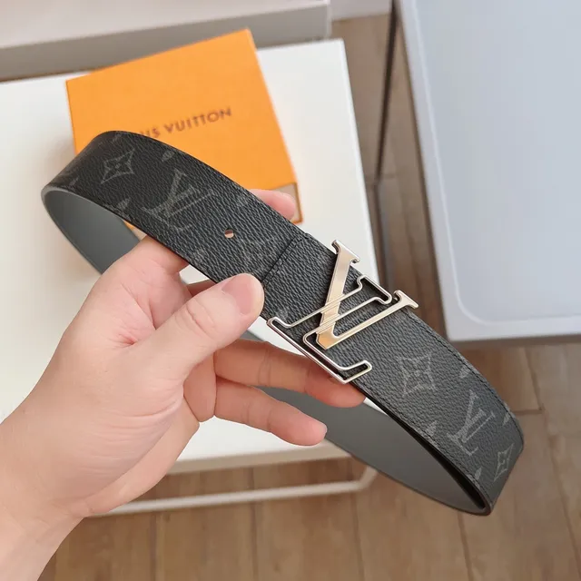 Louis Vuitton LV Twist Belt Dark Gray Monogram Coated Canvas Leather Belt 8