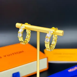 Louis Vuitton LV Volt Crystal Hoop Earrings