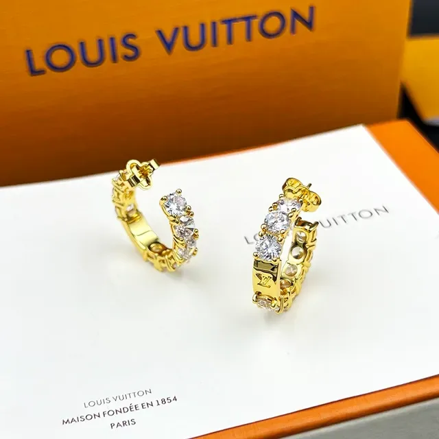 Louis Vuitton LV Volt Crystal Hoop Earrings 2