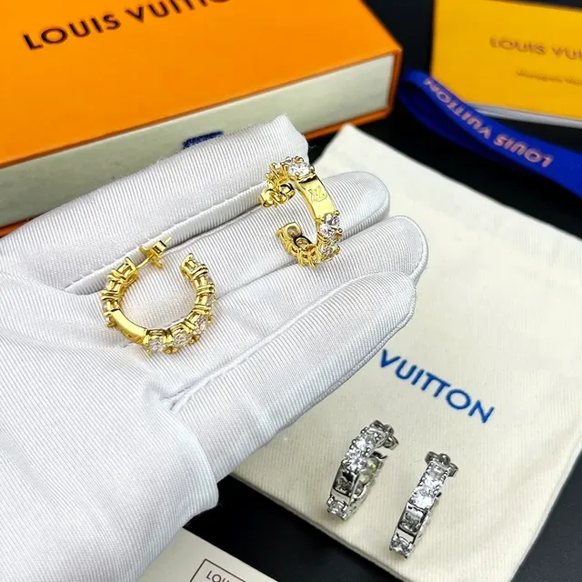 Louis Vuitton LV Volt Crystal Hoop Earrings 4