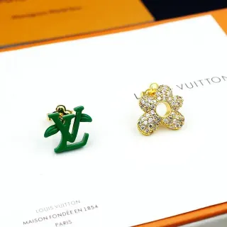 Louis Vuitton Monogram and Crystal Flower Stud Earrings