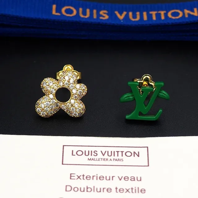 Louis Vuitton Monogram and Crystal Flower Stud Earrings 2