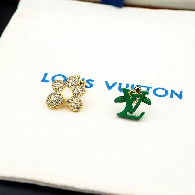 Louis Vuitton Monogram and Crystal Flower Stud Earrings 4