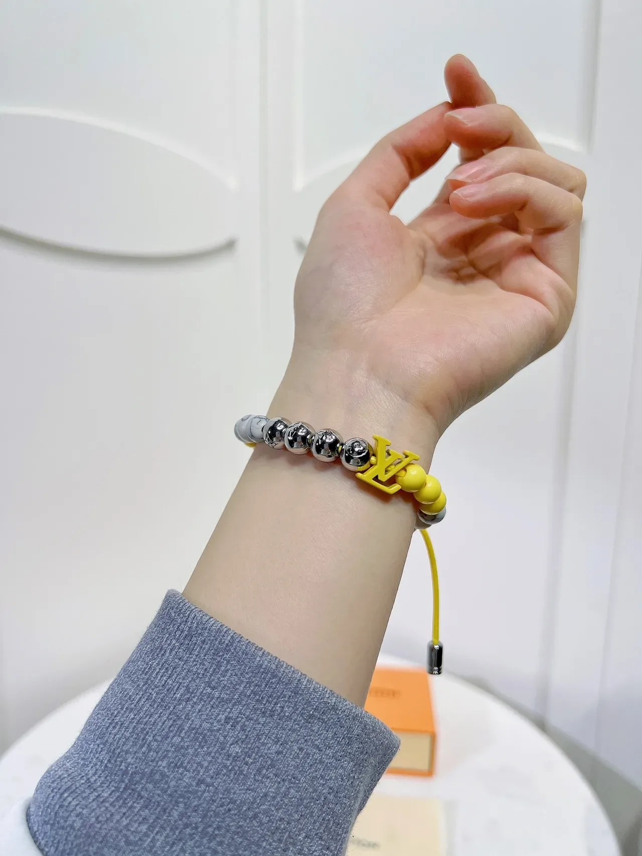 Louis Vuitton Monogram Beads Yellow and Silver Bracelet 6