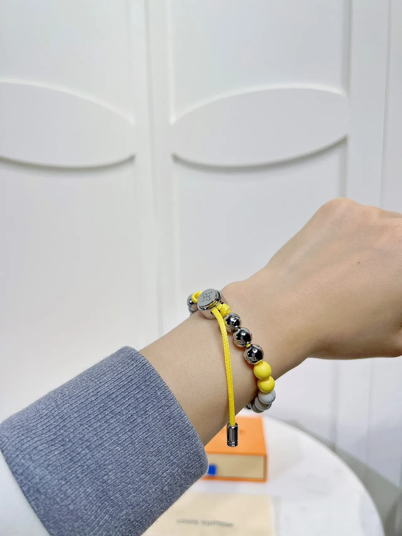 Louis Vuitton Monogram Beads Yellow and Silver Bracelet 7