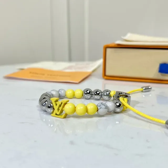 Louis Vuitton Monogram Beads Yellow and Silver Bracelet 9
