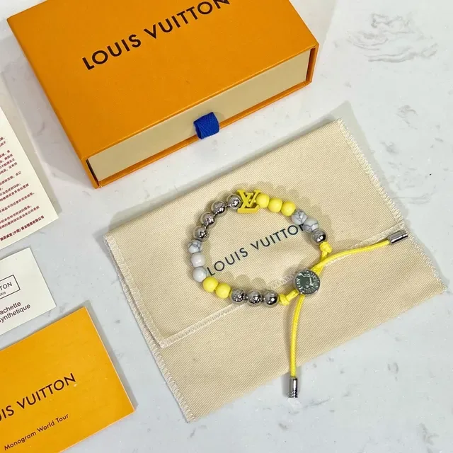 Louis Vuitton Monogram Beads Yellow and Silver Bracelet 11