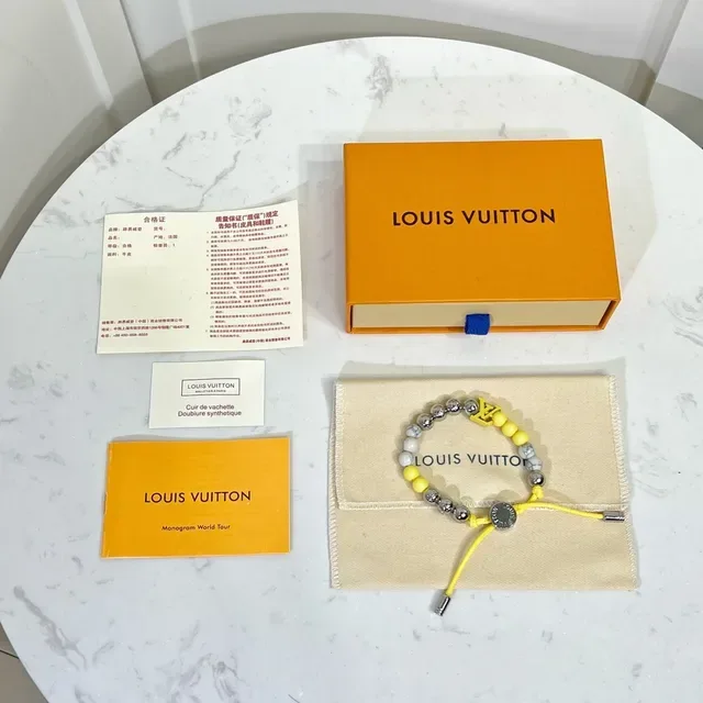 Louis Vuitton Monogram Beads Yellow and Silver Bracelet 12