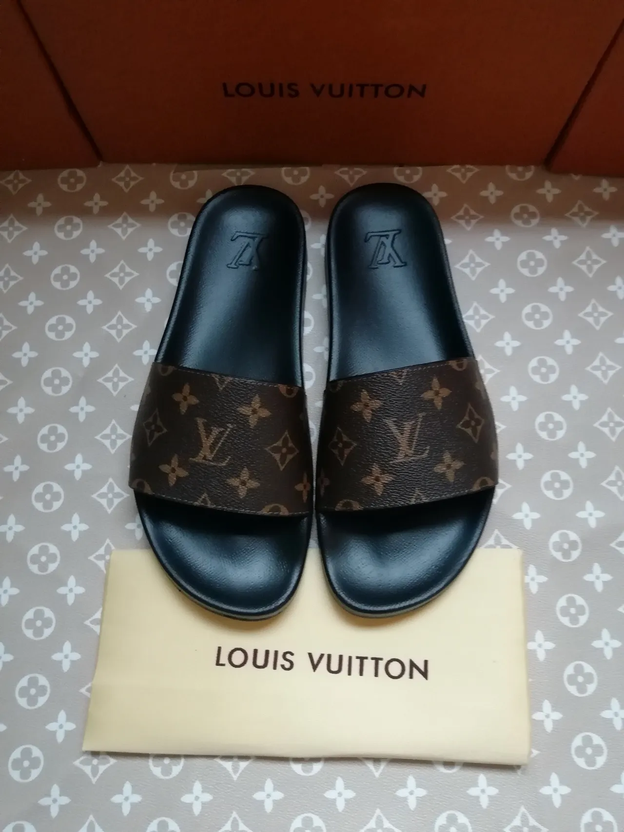 Louis Vuitton Monogram Canvas Black Slide Slippers 3