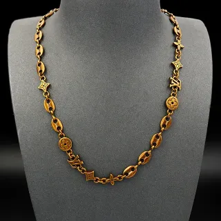 Louis Vuitton Monogram Chain Necklace Gold-Tone Metal Necklace