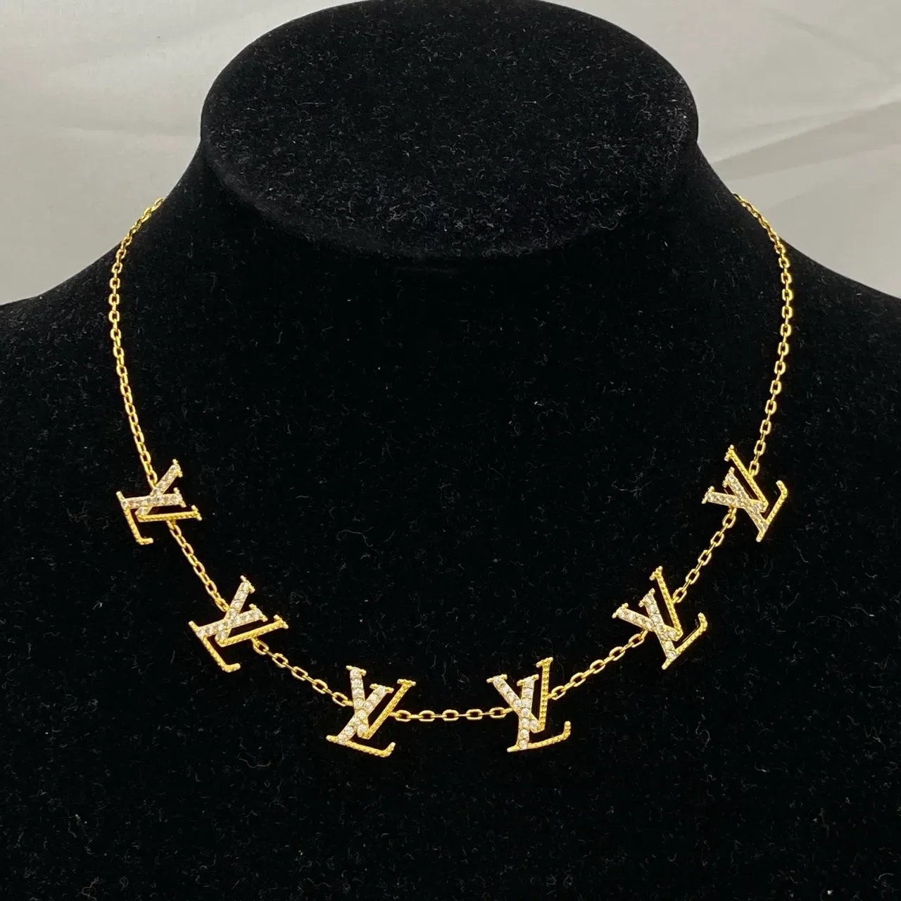 Louis Vuitton Monogram Charm Pave Crystal Gold Silver Bracelets 4