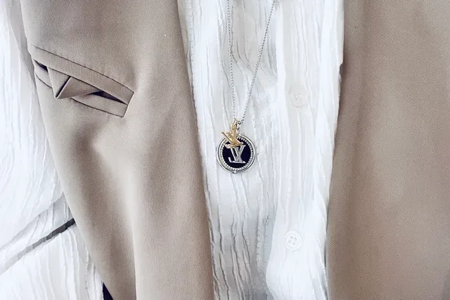 Louis Vuitton Monogram Coin Dual-Charm Silver Necklace 3