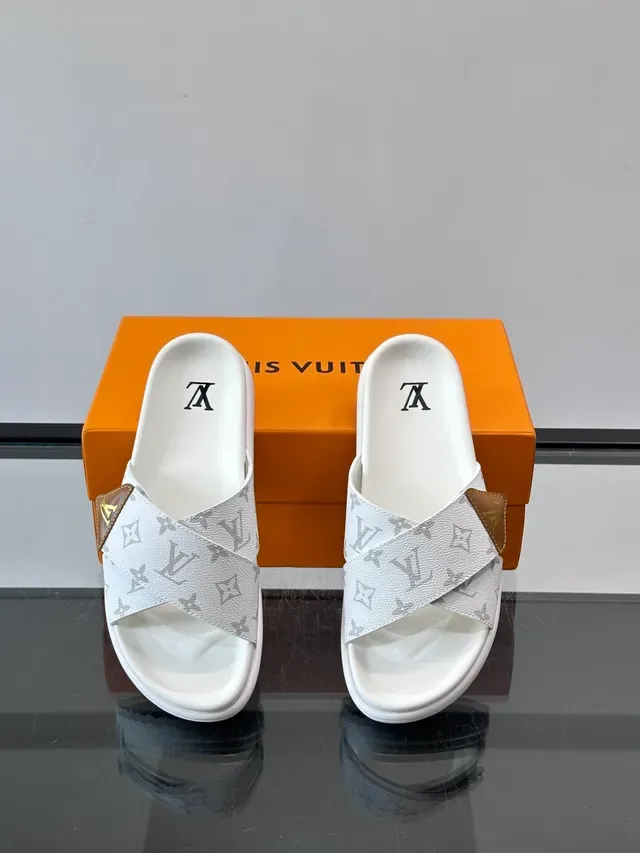 Louis Vuitton Monogram Cross-Strap Platform Slippers 6