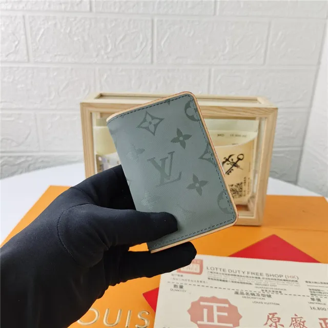 Louis Vuitton Monogram-Embossed Green-Gray Short Wallet 8
