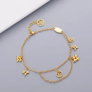 سوار Louis Vuitton Monogram Flower Charm سلسلة ذهبي اللون