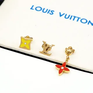 Louis Vuitton Monogram Flower Enamel and Crystal Earrings