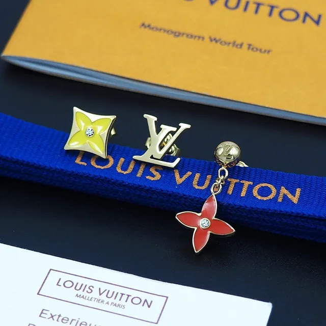 Louis Vuitton Monogram Flower Enamel and Crystal Earrings 7