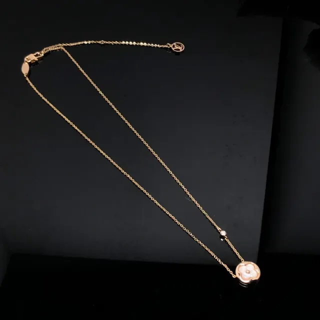 Louis Vuitton Monogram Flower Rose Gold-Tone Mother-of-Pearl Necklace 2