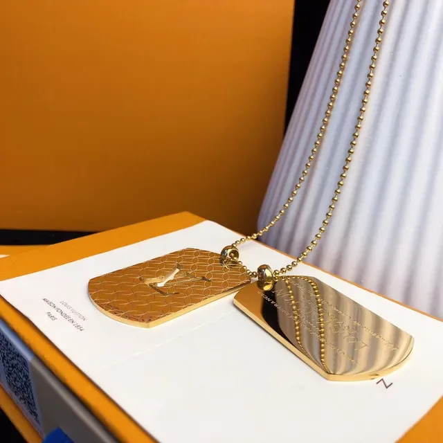 Louis Vuitton Monogram Grid Dog-Tag Pendant Necklaces 2