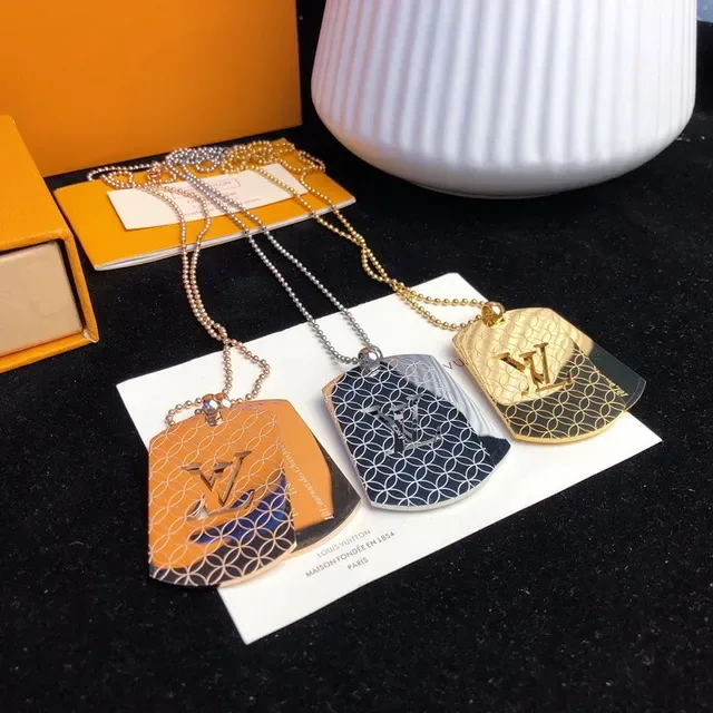 Louis Vuitton Monogram Grid Dog-Tag Pendant Necklaces 3