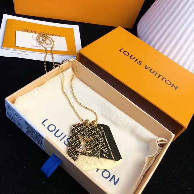 Louis Vuitton Monogram Grid Dog-Tag Pendant Necklaces 7