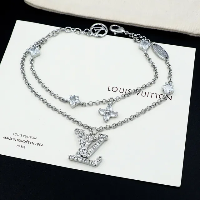 Louis Vuitton Monogram Icons Crystal-Embellished Double-Chain Bracelet 3
