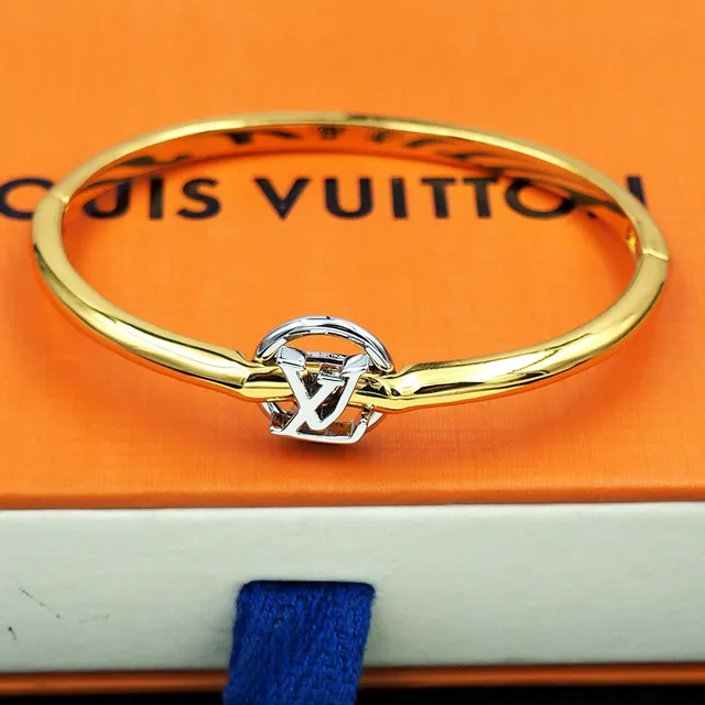 Louis Vuitton Monogram Knot Gold and Silver-Tone Bangle Bracelet 2