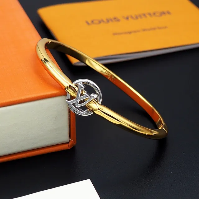 Louis Vuitton Monogram Knot Gold and Silver-Tone Bangle Bracelet 3