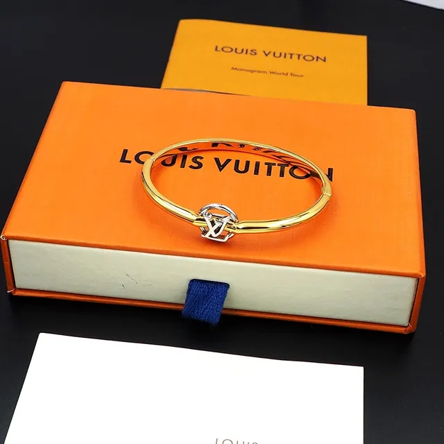 Louis Vuitton Monogram Knot Gold and Silver-Tone Bangle Bracelet 4