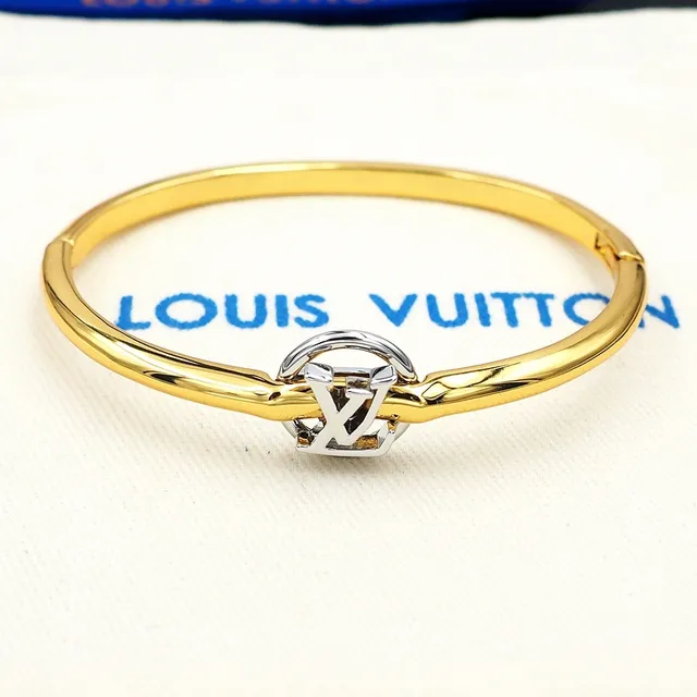 Louis Vuitton Monogram Knot Gold and Silver-Tone Bangle Bracelet 5