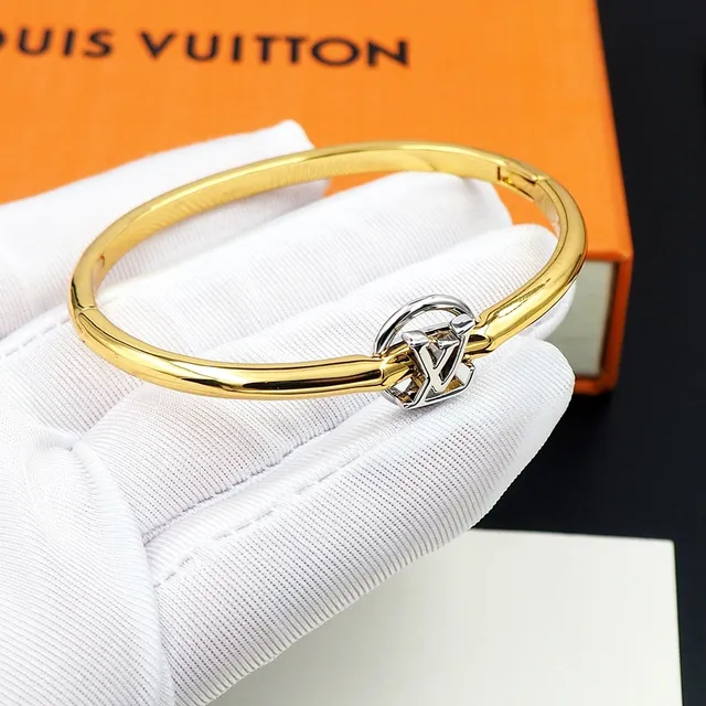Louis Vuitton Monogram Knot Gold and Silver-Tone Bangle Bracelet 6