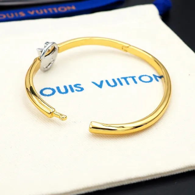 Louis Vuitton Monogram Knot Gold and Silver-Tone Bangle Bracelet 7