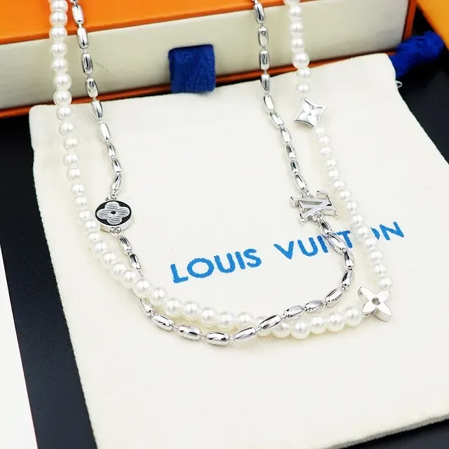 Louis Vuitton Monogram Pearl Double-Strand Necklace 5