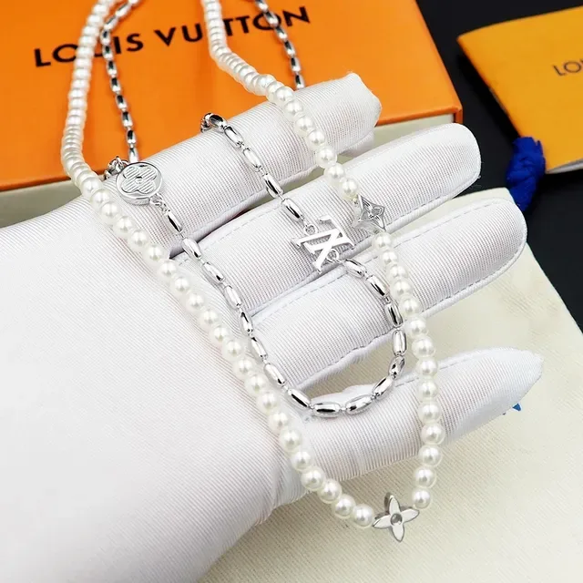 Louis Vuitton Monogram Pearl Double-Strand Necklace 6
