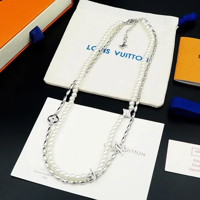 Louis Vuitton Monogram Pearl Double-Strand Necklace 7