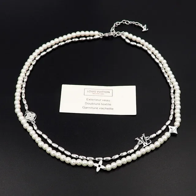 Louis Vuitton Monogram Pearl Double-Strand Necklace 8