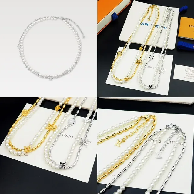 Louis Vuitton Monogram Pearl Double-Strand Necklace 9