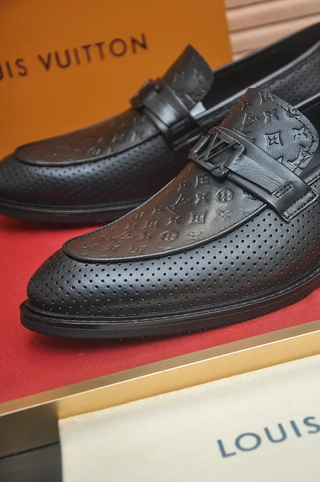 Louis Vuitton Monogram Perforated Loafer Black Leather Loafer 2