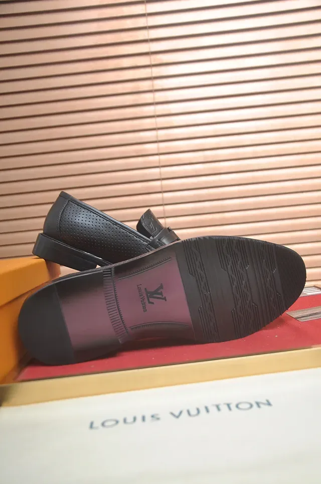 Louis Vuitton Monogram Perforated Loafer Black Leather Loafer 3
