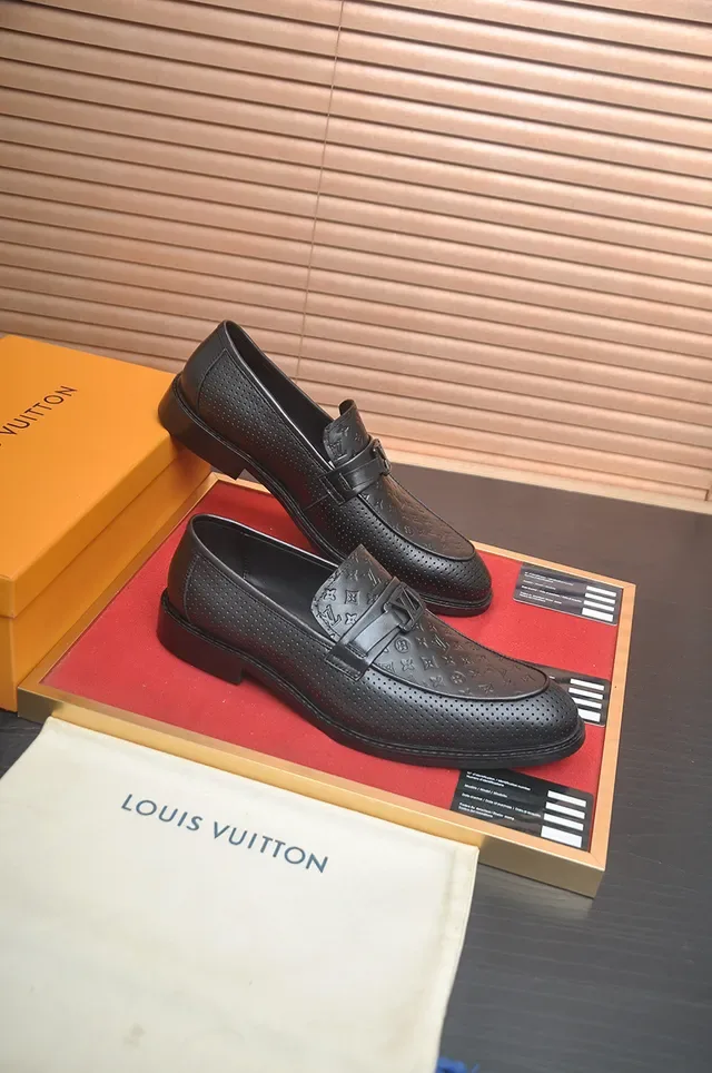 Louis Vuitton Monogram Perforated Loafer Black Leather Loafer 4