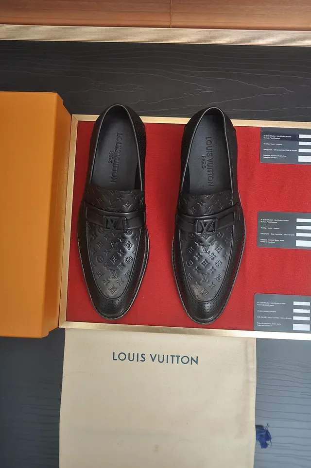Louis Vuitton Monogram Perforated Loafer Black Leather Loafer 5