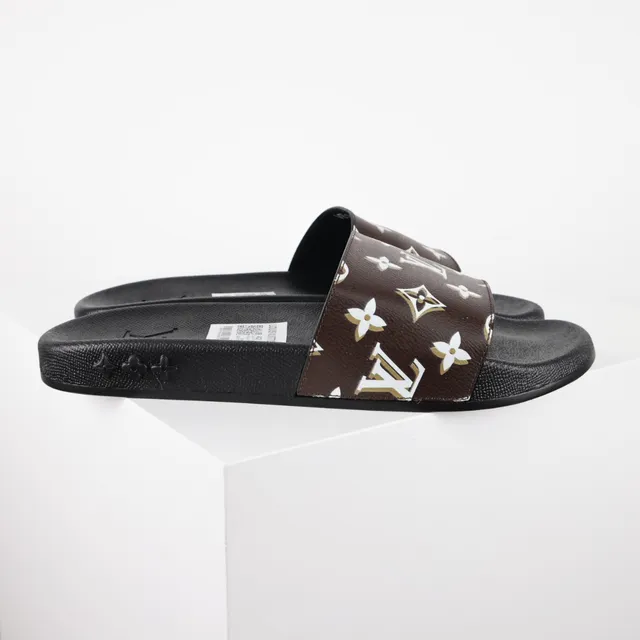 Louis Vuitton Monogram Print Brown and Black Slide Slippers 3