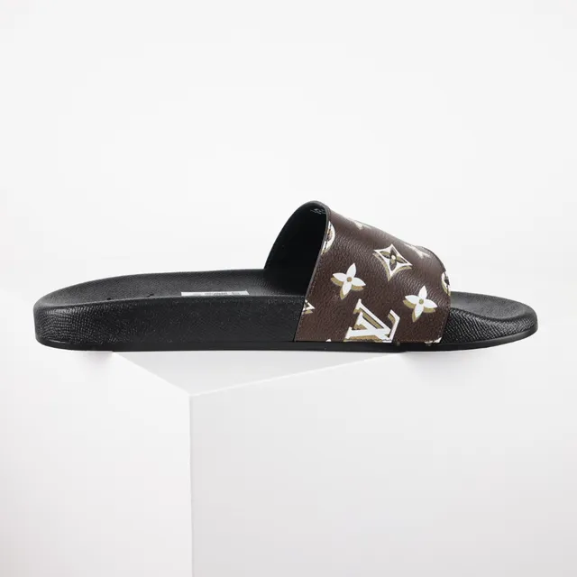 Louis Vuitton Monogram Print Brown and Black Slide Slippers 7